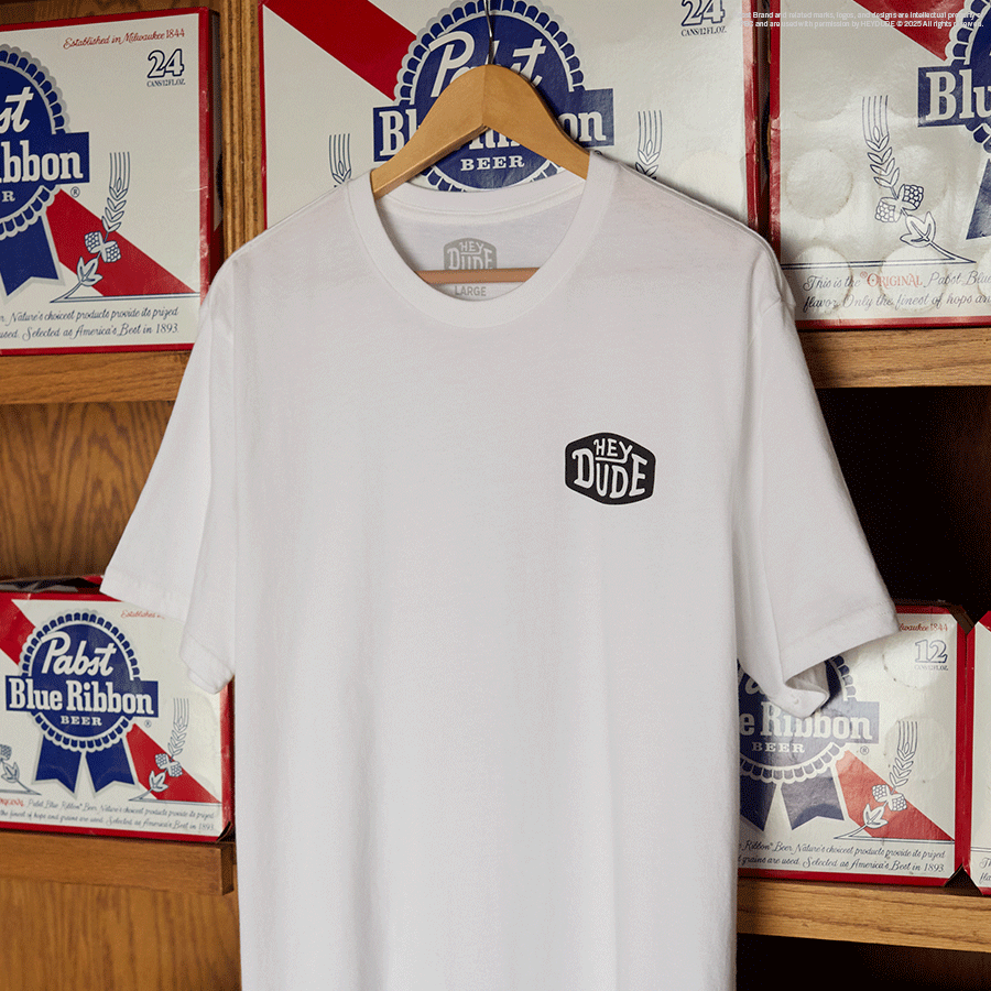 Pabst Blue Ribbon Crushed Can Tee – White - Image 2