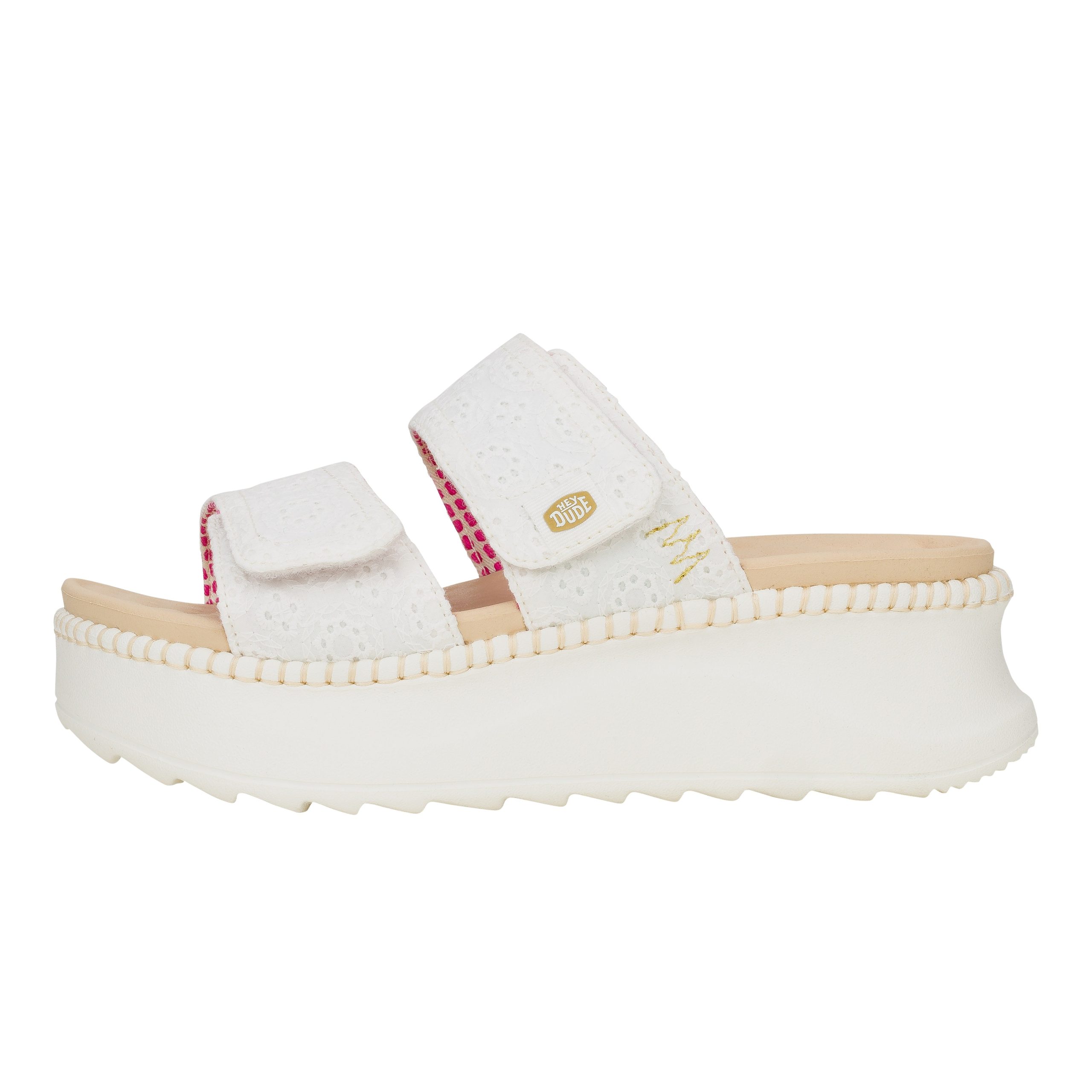 Delray Slide Eyelet – White