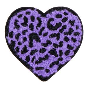 Purple Cheetah Heart Patch – Purple/Multi